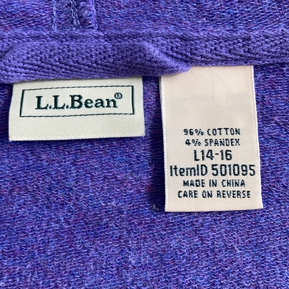 LLBean Sweatshirt Jacket Girl’s size 14/16 - Picture 3 of 4